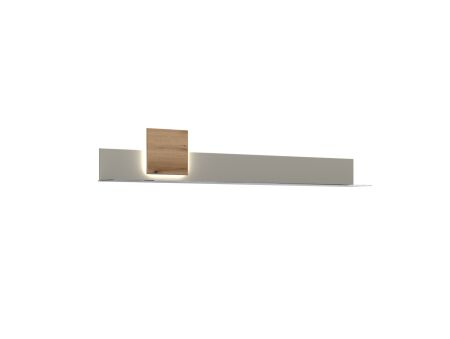 Nábytek do obývacího pokoje SORENTO_ závěsná police 10 U3 MM 40_ levá varianta_ rozměry š/v/h_ 180 / 32 / 22 cm_ včetně LED osvětlení_ šikmý pohled_ obr. 14