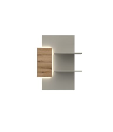 Nábytek do obývacího pokoje SORENTO_ závěsný regál 10 U3 MM 42_ levá varianta_ rozměry š/v/h_ 80 / 100 / 26 cm_ včetně LED osvětlení_ čelní pohled_ obr. 22