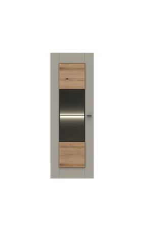 Nábytek do obývacího pokoje SORENTO_ závěsná vitrína 10 U3 MM 10_ levá varianta_ rozměry š/v/h_ 45 / 132 / 42 cm_ včetně LED osvětlení_ čelní pohled_ obr. 6