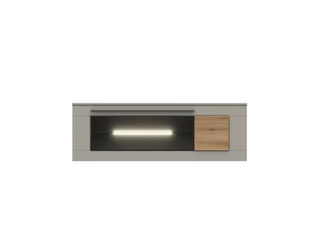 Nábytek do obývacího pokoje SORENTO_ závěsná vitrína 10 U3 MM 12_ rozměry š/v/h_ 135 / 45 / 42 cm_ včetně LED osvětlení_ čelní pohled_ obr. 10