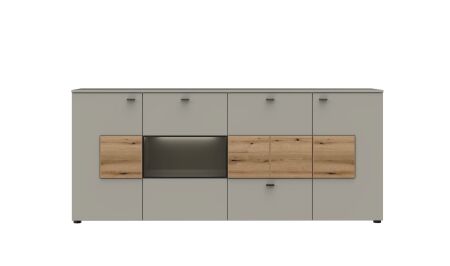 Nábytek do obývacího pokoje SORENTO_ sideboard 10 U3 MM 21_ rozměry š/v/h_ 198 / 86 / 41 cm_ včetně LED osvětlení_ čelní pohled_ obr. 4