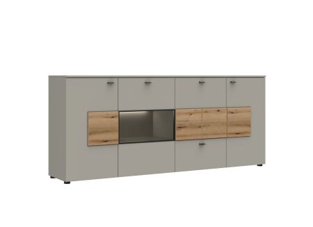 Nábytek do obývacího pokoje SORENTO_ sideboard 10 U3 MM 21_ rozměry š/v/h_ 198 / 86 / 41 cm_ včetně LED osvětlení_ šikmý pohled_ obr. 5