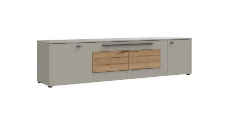 Nábytek do obývacího pokoje SORENTO_ TV-spodní díl 10 U3 MM 32_ rozměry š/v/h_ 225 / 57 / 51 cm_ včetně LED osvětlení_ šikmý pohled_ obr. 6
