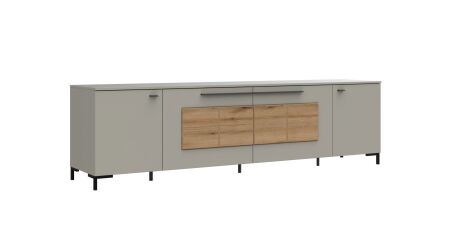 Nábytek do obývacího pokoje SORENTO_ TV-spodní díl 10 U3 MM 32 + sada nožiček 10 U3 MM 99 _ rozměry š/v/h_ 225 / 62 / 51 cm_ včetně LED osvětlení_ šikmý pohled_ obr. 8