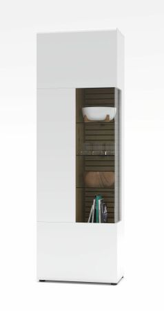 Nábytek do obývacího pokoje FREMONT_ vitrína 40 C5 HW 01_ levá varianta_ rozměry š/v/h_ 65/201/40 cm_ volitelné LED osvětlení_ obr. 5