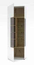 Nábytek do obývacího pokoje FREMONT_ vitrína 40 C5 HW 01_ levá varianta_ rozměry š/v/h_ 65/201/40 cm_ otevřená_ volitelné LED osvětlení_ obr. 6
