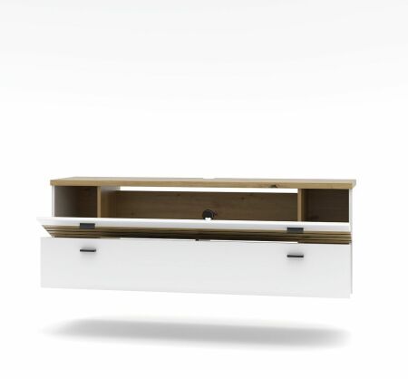 Nábytek do obývacího pokoje FREMONT_ závěsný TV-lowboard 40 C5 HW 32_ rozměry š/v/h_ 150/53/40 cm_ otevřený_ obr. 5