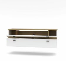 Nábytek do obývacího pokoje FREMONT_ závěsný TV-lowboard 40 C5 HW 32_ rozměry š/v/h_ 150/53/40 cm_ otevřený_ obr. 5