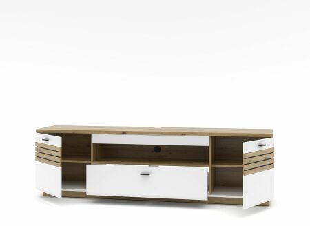 Nábytek do obývacího pokoje FREMONT_ TV-lowboard Standard 40 C5 HW 36_ rozměry š/v/h_ 200/60/47 cm_ otevřený_ obr. 6