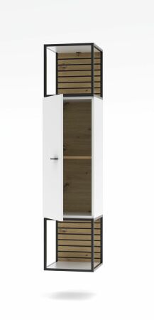 Nábytek do obývacího pokoje FREMONT_ závěsný element 40 C5 HW 42_ levá varianta_ rozměry š/v/h_ 35/156/37 cm_ otevřený_ volitelné LED osvětlení v příslušenství_ obr. 5