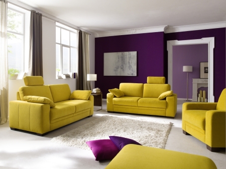 Sedac souprava MODENA 1040, sestava 3-sed + 2,5-sed_v ltce Hudson yellow