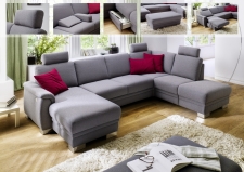 Modena 1040, Lonngchair-2,5sed-roh. element s 1-sedem a koncovým dílem v látce Orlando dark-grey Modena 1040, Lonngchair-2,5sed-roh. element s 1-sedem a koncovým dílem v látce Orlando dark-grey