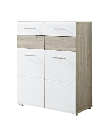 Předsíňový nábytek FUNNY_ botník 3K 16 HW 11_ rozměry š/v/h_ 84/104/40 cm_ šikmý pohled_ obr. 7