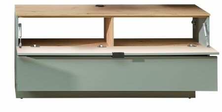 Nábytek do obývacího pokoje ALBA I._ spodní díl 10 S1 99 30_ rozměry š/v/h_ 140/62/44 cm_ alternativa - stojící varianta se soklem_ otevřený_ obr. 9