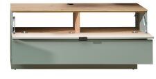 Nábytek do obývacího pokoje ALBA I._ spodní díl 10 S1 99 30_ rozměry š/v/h_ 140/62/44 cm_ alternativa - stojící varianta se soklem_ otevřený_ obr. 8 Nábytek do obývacího pokoje ALBA I._ spodní díl 10 S1 99 30_ rozměry š/v/h_ 140/62/44 cm_ alternativa - stojící varianta se soklem_ otevřený_ obr. 8