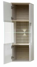 Nábytek do obývacího pokoje ALBA II._ závěsná vitrina 10 S1 RM 10_ rozměry š/v/h_ 40/124/36 cm_ včetně LED osvětlení_ otevřená_ obr. 8 Nábytek do obývacího pokoje ALBA II._ závěsná vitrina 10 S1 RM 10_ rozměry š/v/h_ 40/124/36 cm_ včetně LED osvětlení_ otevřená_ obr. 8