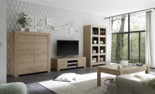 Volná sestava elementů CASTELLO dub cadiz_ highboard 4-dv. + TV-element + regál + konf. stůl_obr. 7 Volná sestava elementů CASTELLO dub cadiz_ highboard 4-dv. + TV-element + regál + konf. stůl_obr. 7