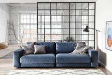 Sedací souprava LIVINGSTON_ sestava 1_5AL-1_5AR_v látkách Geo blue grey_ Velvet blue grey_ obr. 10 Sedací souprava LIVINGSTON_ sestava 1_5AL-1_5AR_v látkách Geo blue grey_ Velvet blue grey_ obr. 10