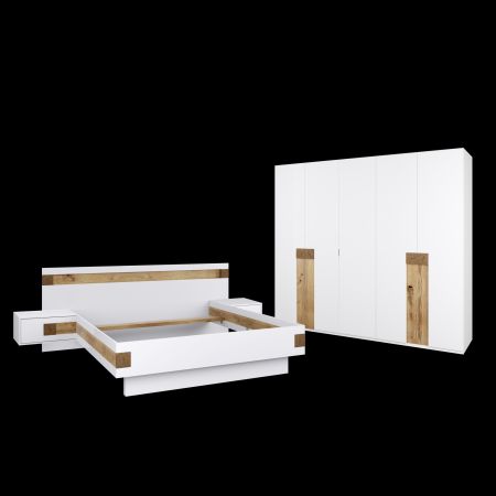 Ložnicový nábytek AMBER_ SET S1_ sestava 5-ti dveřové šatní skříně 05 + postel 51 + noční stolky 6L a 6R_  obr. 14