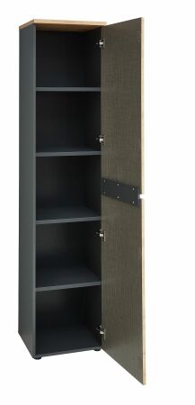 Nábytek do pracovny a kanceláře VANCOUVER GH_ kancelářská skříň 50 35 GH 05_ rozměry š/v/h_ 45/197/38 cm_ šikmý pohled_ otevřená_ obr. 12