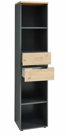 Nábytek do pracovny a kanceláře VANCOUVER GH_ regál 50 35 GH 06_ rozměry š/v/h_ 45/197/38 cm_ šikmý pohled_ otevřený_ obr. 8