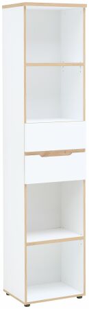 Nábytek do pracovny a kanceláře VANCOUVER WH_ regál 50 35 WH 06_ rozměry š/v/h_ 45/197/38 cm_ šikmý pohled_ obr. 15