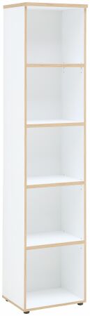 Nábytek do pracovny a kanceláře VANCOUVER WH_ regál 50 35 WH 07_ rozměry š/v/h_ 45/197/38 cm_ šikmý pohled_ obr. 17