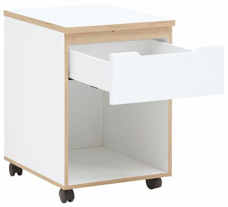 Nábytek do pracovny a kanceláře VANCOUVER WH_ kontejner na kolečkách 50 35 WH 16_ rozměry š/v/h_ 45/66/55 cm_ šikmý pohled_ otevřený_ obr. 28
