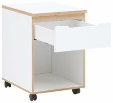 Nábytek do pracovny a kanceláře VANCOUVER WH_ kontejner na kolečkách 50 35 WH 16_ rozměry š/v/h_ 45/66/55 cm_ šikmý pohled_ otevřený_ obr. 14