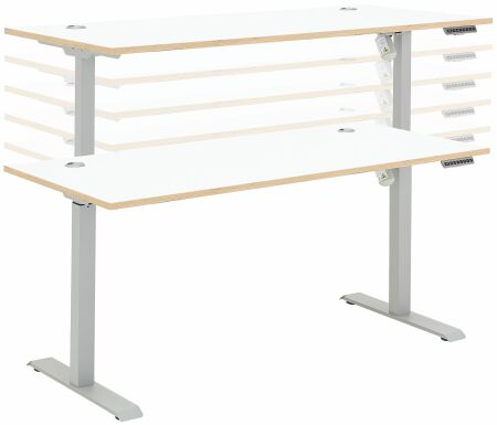 Nábytek do pracovny a kanceláře VANCOUVER WH_ psací stůl 50 35 WH 25_ rozměry š/v/h_ 160/72/77 cm_ s výškově nastavitelnou pracovní deskou stolu od 72 cm do 120 cm,  včetně motoru s paměťovou funkcí_ fáze polohování_ obr. 25