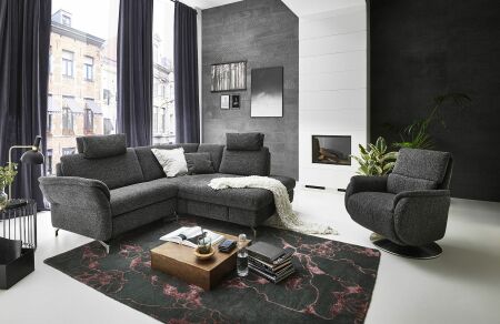 Sedací souprava MIRELLA_ jedna z možných "L" variant_ s TV křeslem FLEXLINE se sklopeným zádovým opěradlem_ obr. 35