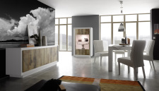 Jídelní nábytek MONDE_sideboard_vitrina_jídelní stůl 180 cm_bílý matný lak - pero_obr. 2 Jídelní nábytek MONDE_sideboard_vitrina_jídelní stůl 180 cm_bílý matný lak - pero_obr. 2