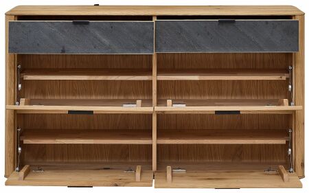Předsíňový nábytek BALAO_ závěsný botník 67 04 HH 12_ rozměry š/v/h_ 150/84/34 cm_ otevřený_ obr. 6