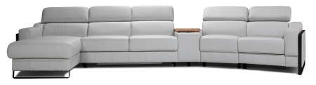 Sedací souprava MORISET_ sestava LL + 2,5BB + PL TRAPEZ + 1 BB + 1,5 EL P_ rohové rozměry zleva 169 x 429 cm_ polohovatelné opěrky hlavy ve standardu_ ostatní volitelné funkce za příplatek_ obr. 2