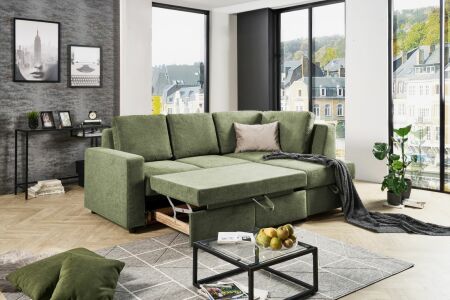 Sedací souprava MULTIFLEXX PLUS_ sestava 2112_BETT.E + 8302_BK_ područka č. 2_  rozměry sestavy zleva 231 x 162 cm_ plocha na spaní 120 x 205 cm_ úložný prostor_ obr. 3