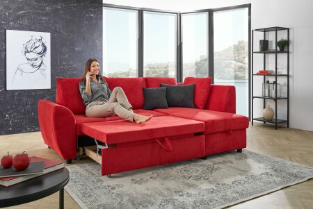 Sedací souprava MULTIFLEXX PLUS_ sestava 2112_BETT.E + 8302_BK_ područka č. 4_  rozměry sestavy zleva 231 x 162 cm_ plocha na spaní 120 x 205 cm_ úložný prostor_ obr. 3