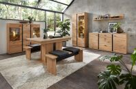 Nábytek do obývacího pokoje a jídelny ATLANTA_ sestava "dining room"_ foto s dekoracemi_ včetně LED osvětlení_ obr. 1