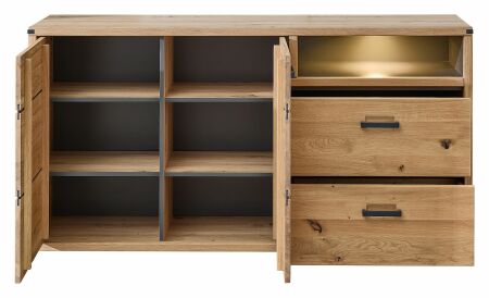 Nábytek do obývacího pokoje a jídelny GAMMA_ sideboard 1X 15 HH 20_ rozměry š/v/h_ 170/90/43 cm_ otevřený_ včetně LED osvětlení_ obr. 8