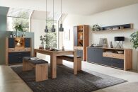Nábytek do obývacího pokoje a jídelny GATE_ sestava "dining room"_ foto s dekoracemi_ včetně LED osvětlení_ obr. 1