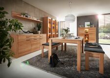 Nábytek do obývacího pokoje a jídelny NATURA_ sestava "dining room 1"_ foto s dekoracemi_ včetně LED osvětlení_ obr. 2 Nábytek do obývacího pokoje a jídelny NATURA_ sestava "dining room 1"_ foto s dekoracemi_ včetně LED osvětlení_ obr. 2