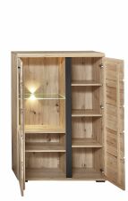 Nábytek do obývacího pokoje ATLANTA_ vitrína pravá 1L 17 HU 04_ rozměry š/v/h_ 90/134/38 cm_otevřená_ včetně LED osvětlení_ obr. 10