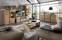 Nábytek do obývacího pokoje ATLANTA_ ob. sestava 1L 17 HU 81 + sideboard 1L 17 HU 20 + konf. stůl 2L 17 HU 02 _ včetně LED osvětlení_ foto s dekoracemi_ obr. 1