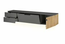 Nábytek do obývacího pokoje FELINO at_ závěsný lowboard 40 20 20-2_ rozměry š/v/h_ 206/40/42 cm_ otevřený_ obr. 6