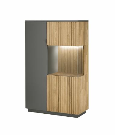 Nábytek do obývacího pokoje FELINO at_ vitrína nízká kombi 40 20 06-2_ rozměry š/v/h_ 92/152/40 cm_ volitelné LED osvětlení v příslušenství_ obr. 3