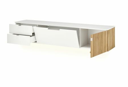 Nábytek do obývacího pokoje FELINO wg_ závěsný lowboard 40 20 20-1_ rozměry š/v/h_ 206/40/42 cm_ otevřený_ obr. 5