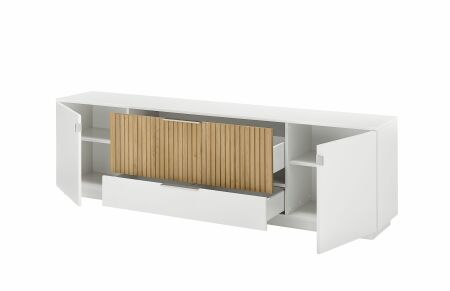 Nábytek do obývacího pokoje FELINO wg_ lowboard 40 20 24-1_ rozměry š/v/h_ 192/60/45 cm_ otevřený_ obr. 6