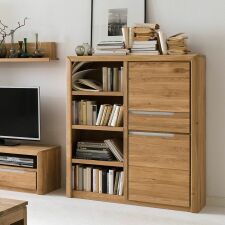 Nábytek do obývacího pokoje FIRENZE_ skříňka s regálem 40 52 12 06 _ rozměry š/v/h_ 114/134/41 cm_ foto s dekorací_ obr. 8
