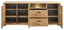 Nábytek do obývacího pokoje GAMMA_ sideboard 1X 15 HH 21_ rozměry š/v/h_ 219/90/43 cm_ otevřený_ včetně LED osvětlení_ obr. 11