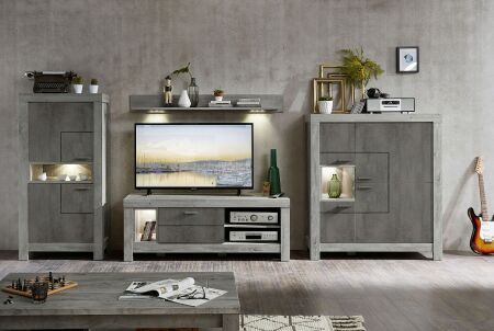 Nbytek do obvacho pokoje GRACE_ sestava 4T 54 3T 83_ rozmry /v/h_ 376/160/48 cm_ eln pohled_ vetn LED osvtlen_ foto s dekorac_ obr. 4