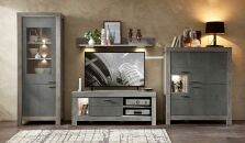 Nbytek do obvacho pokoje GRACE_ sestava 4T 54 3T 89_ rozmry /v/h_ 376/200/48 cm_ eln pohled_ vetn LED osvtlen_ foto s dekorac_ obr. 1